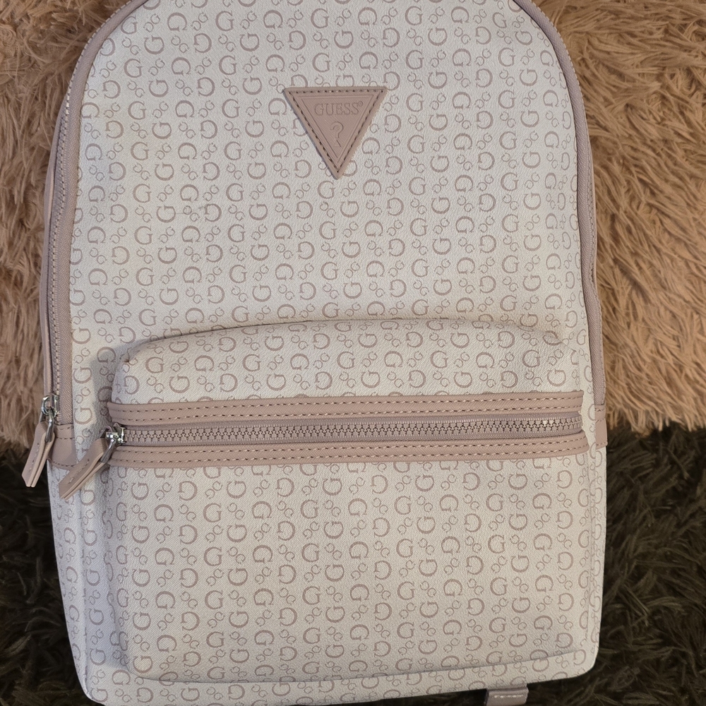 GUESS Beige and Light Brown Backpack